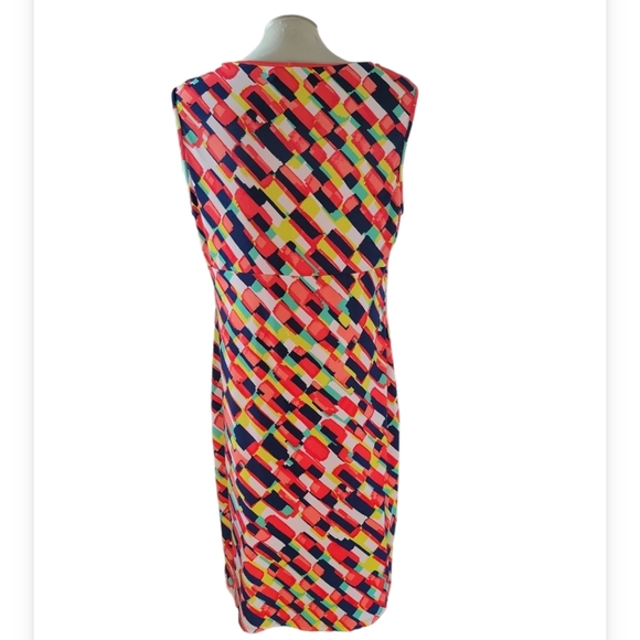 Evan Picone Sleeveless Cowl Neck Dress - Size 14, Multicolor Pattern - Picture 2 of 14